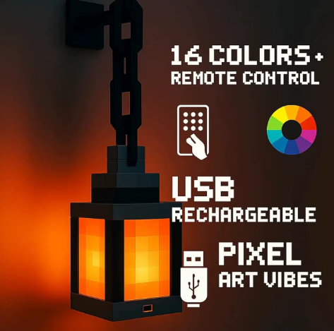 Pixel Style Night Light Portable Lantern