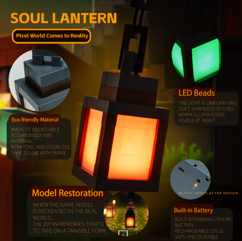 Pixel Style Night Light Portable Lantern