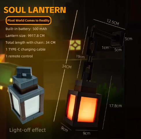 Pixel Style Night Light Portable Lantern